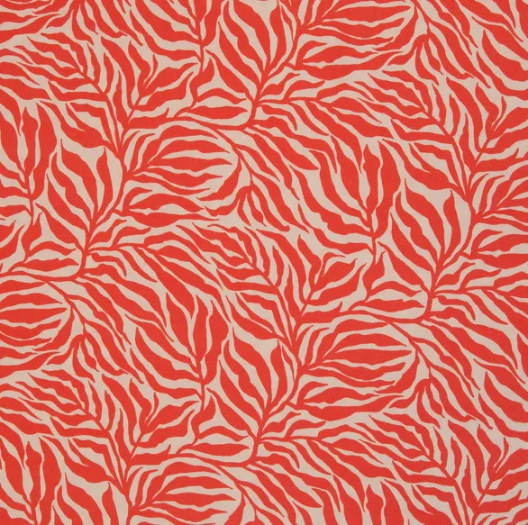 Viscose wit met zalmroze zebra print